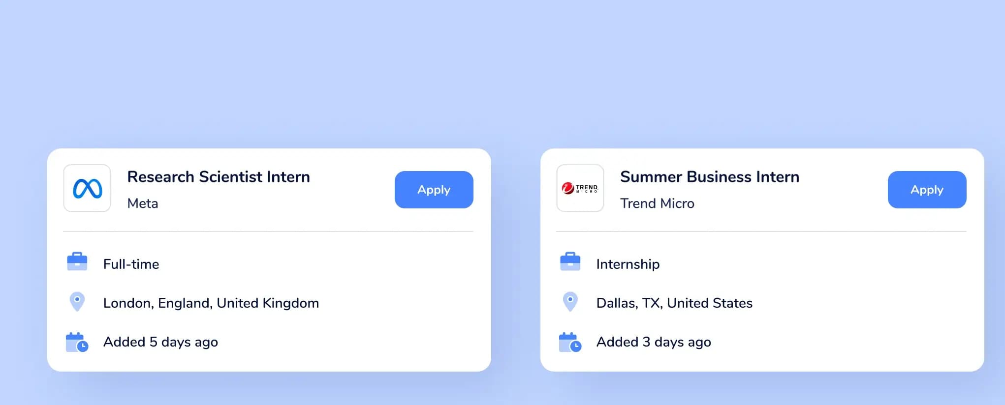 Apply for jobs and internships